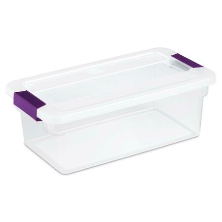 DWELLINGDESIGNS 6 Quart Clearview Latch Storage Container With Sweet Plum Handles 175, 12Pk DW4735